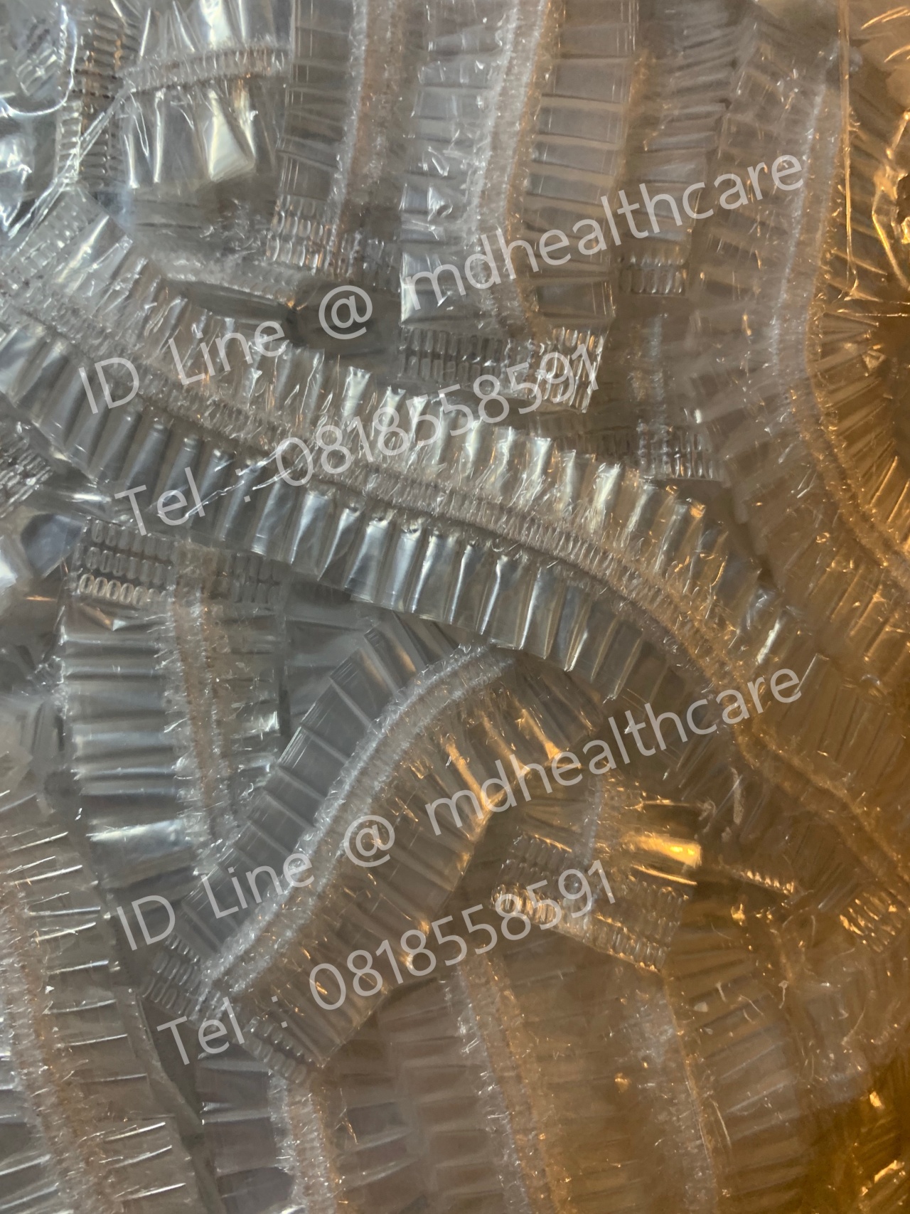 หมวกคลุมผมพลาสติก หมวกอาบน้ำใช้แล้วทิ้ง ขนาดใหญ่ XL (100ชิ้น/ห่อ) ห่อรวม