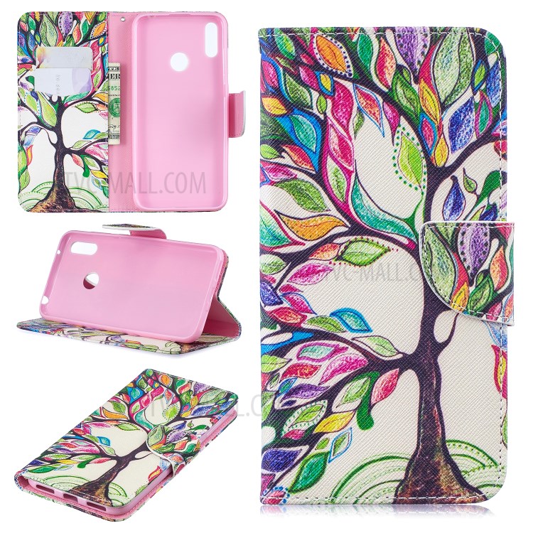Case Huawei Y7 2019 / Pre-order * รูปแบบการพิมพ์ลายหนัง PU กระเป๋าสตางค์ สไตล์กระเป๋า: 2 ช่องเสียบการ์ด + กระเป๋าเงินสด 1 *