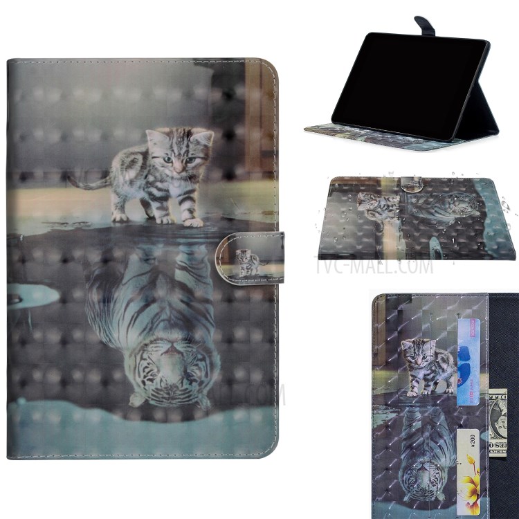 Case Huawei MediaPad M5 Lite 10' / Pre-order * ปลุกอัตโนมัติ & นอนหลับ, Wallet, พร้อมขาตั้ง จุดไฟประดับลวดลาย *