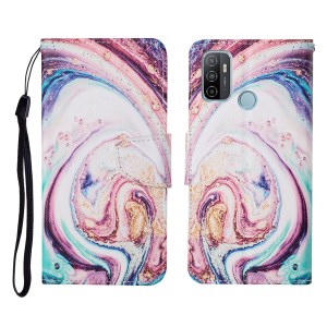 Case OPPO A53 (2020) # Pre-Order * เคสพิมพ์ลายหนัง PU เคสคลุมโทรศัพท์แบบเต็มรูปแบบพร้อมขาตั้ง *