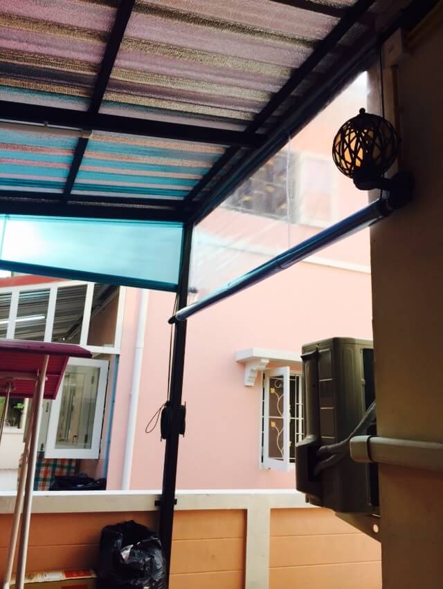 ผ้าใบชักรอก กว้าง 6เมตร สูง 5.5มตร (ไม่รวมเสาค้ำ) กันสาดผ้าใบ ชักรอกผ้าใบ ผ้าใบม้วนขึ้นลง ผ้าใบม้วนเก็บได้ ผ้าใบตลาดนัด มีทุกสี 6m x 5.5m