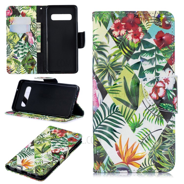 Case Samsung Galaxy S10 / Pre-Order * กระเป๋าสตางค์หนังแบบ Cross Texture Patterned *