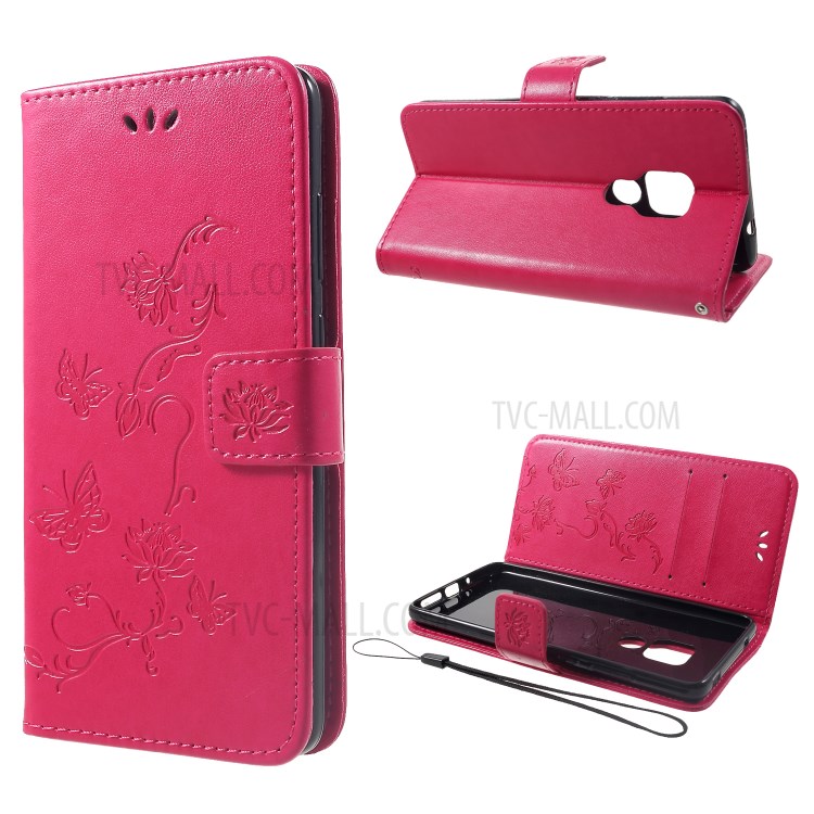 Case Huawei Mate 20 / Pre-order * เคสพิมพ์ลายดอกไม้ผีเสื้อ + สายคล้องข้อมือ *