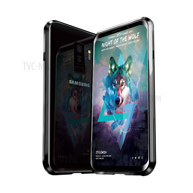 Case Samsung Galaxy S9 Plus # Pre-Order * ปกกรอบโลหะ + 9 H 2.5D กระจกนิรภัยปกหลัง [หลายจุดแม่เหล็ก] *