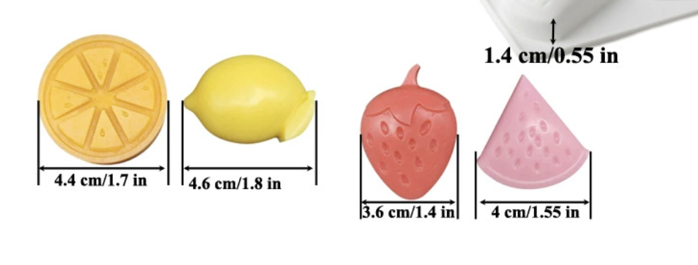 แม่พิมพ์ซิลิโคน ผลไม้ มะนาว ส้ม สตอเบอรี่ แตงโม 8 ช่อง 005210