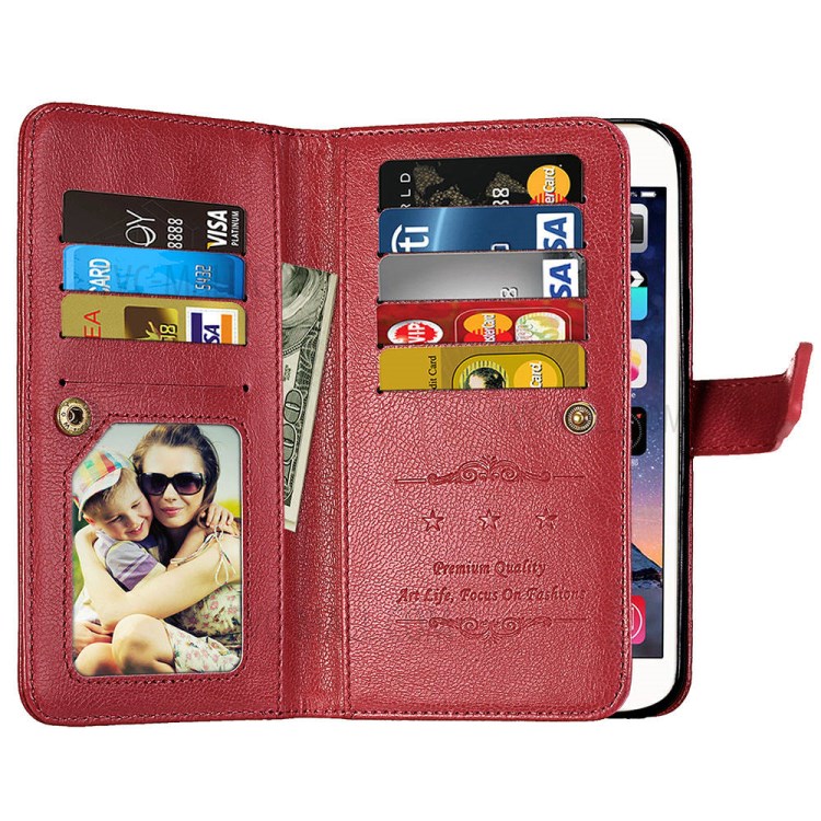 Case Huawei P10 Plus / Pre-order * เคสกระเป๋าสตางค์ผิวหนังม้า พร้อมช่องเสียบการ์ด 9 ใบ *