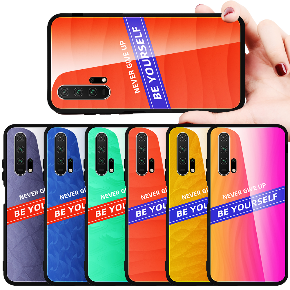 Case Huawei Nova 5T / Pre-order * เคสแบบกระจกนิรภัย PC TPU กระจกหลังมีความแข็ง 9H ป้องกันรอยขีดข่วนและทนต่อการสึกหรอ *