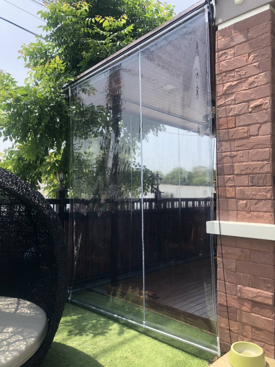 ผ้าใบชักรอกใส ขนาด 2 m x 5 m (ไม่รวมเสาเหล็กค้ำยัน) ผ้าใบสีใส โปร่งใส ผ้าใบกันสาดแบบใส ผ้าใบกันฝนโปร่งใส ผ้าใบม้วนกันฝนแบบใส ผ้าใบม้วนกันแดดสีใส clear ใส