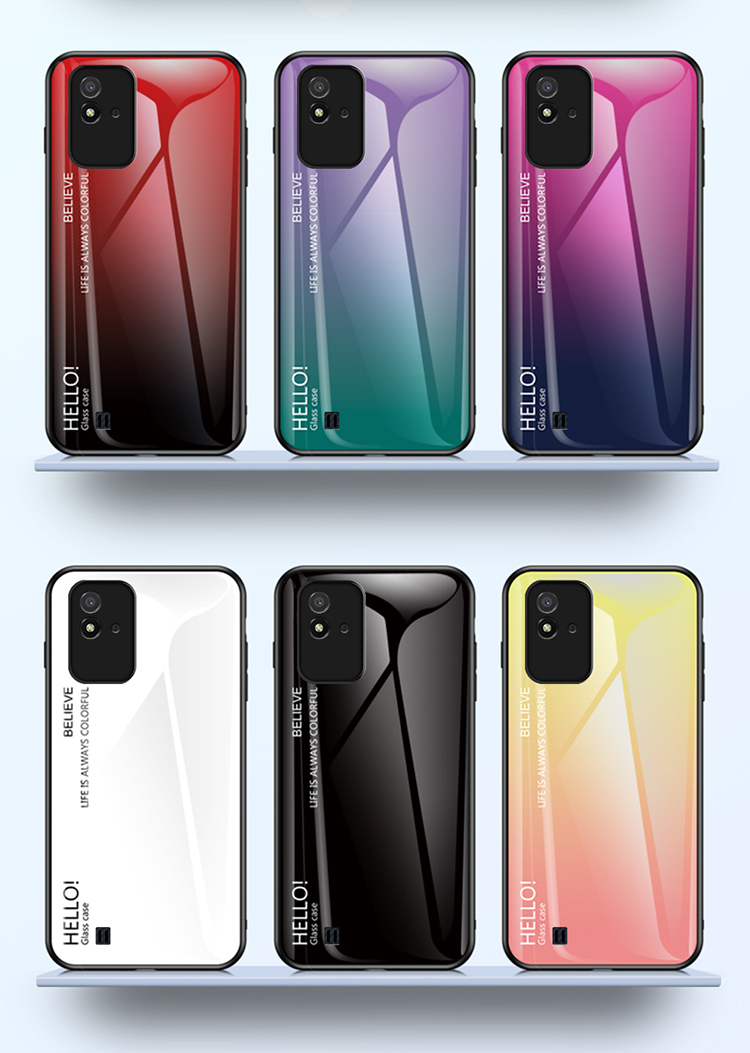Case Realme narzo 50i # Pre-Order * กระจกนิรภัยด้านหลัง ดีไซน์สีสดใส Soft TPU กันชนกรอบ Hard PC *