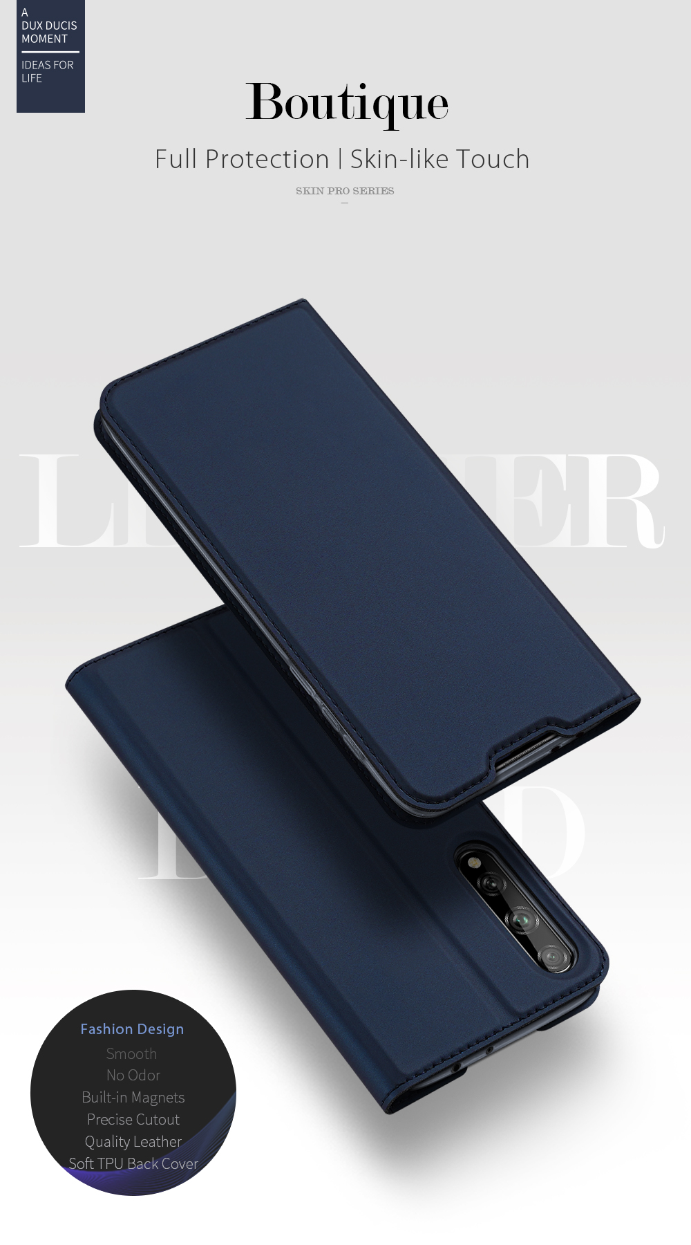 Case Huawei Y8p / Pre-Order * DUX DUCIS นี้มีสไตล์ธุรกิจที่เรียบง่ายและโครงสร้างที่บางเฉียบ หนัง PU มันวาว *