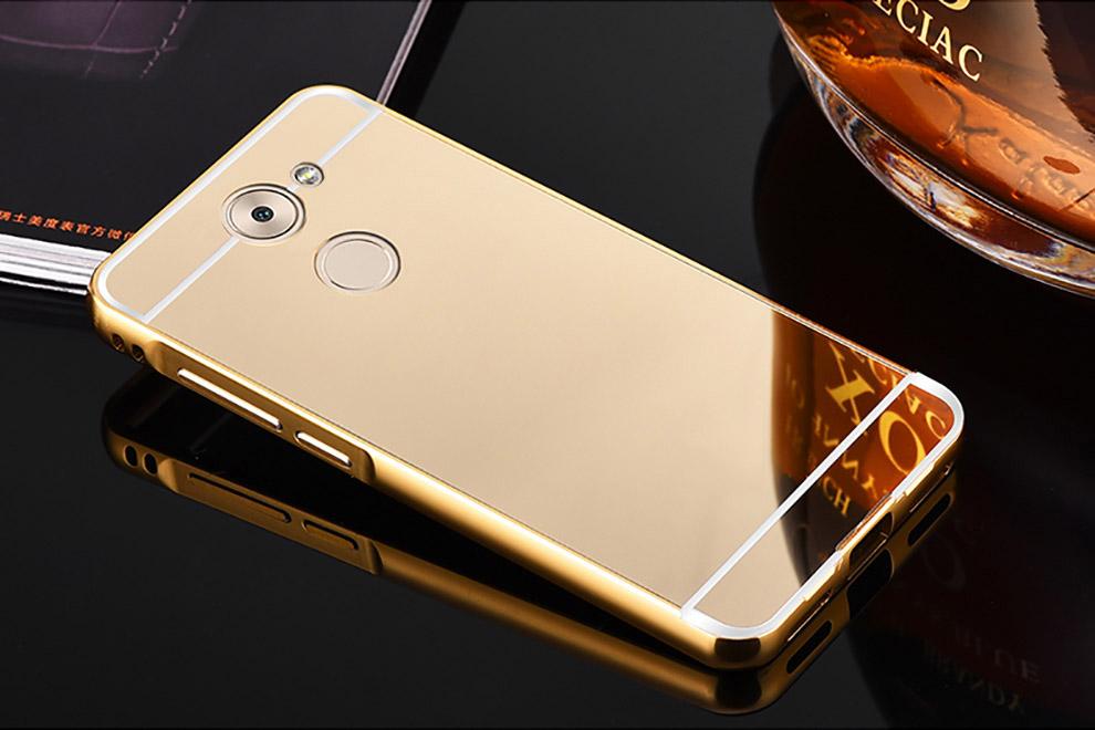 Case Huawei Y7 2017 / Pre-order * Bumpers 2in1 แกร่งกันชนโลหะ + พลาสติกแผ่นหลังเงาเหมือนกระจก *