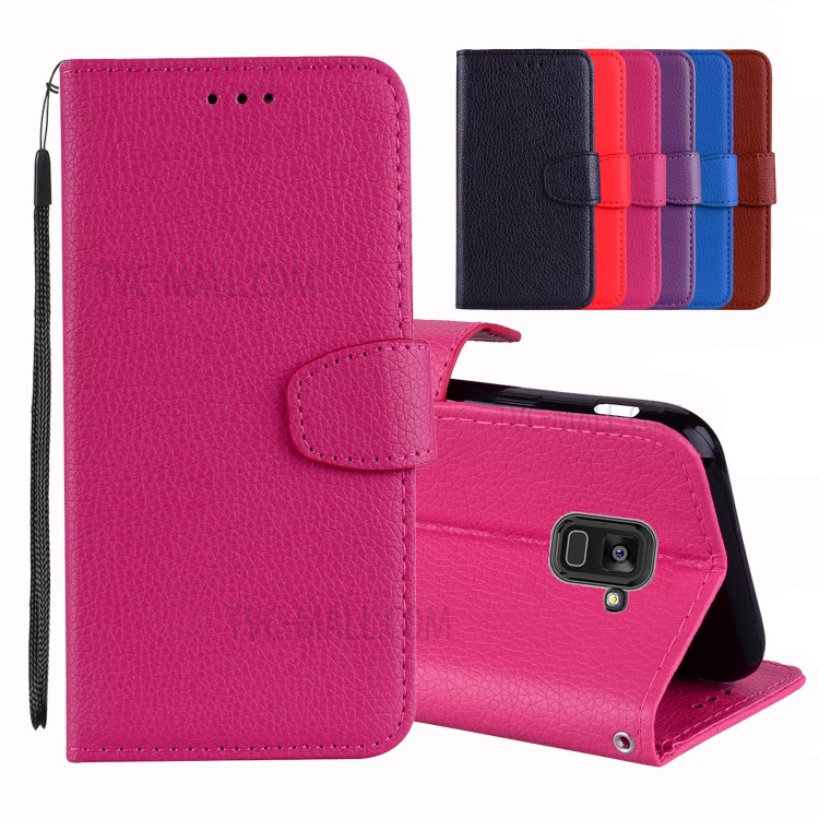 Case Samsung Galaxy A8 (2018) / Pre-Order * เคสผิวลิ้นจี่หนัง PU กระเป๋าสตางค์: 2 ช่องเสียบการ์ด + 1 ช่องเสียบภาพ + 1 กระเป๋า *