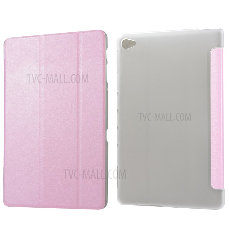 Case Huawei MediaPad M5 Lite 10' / Pre-order * เคสผ้าไหมเนื้อหนัง PU เปลือกสไตล์ที่หรูหรา 3 - พับ *