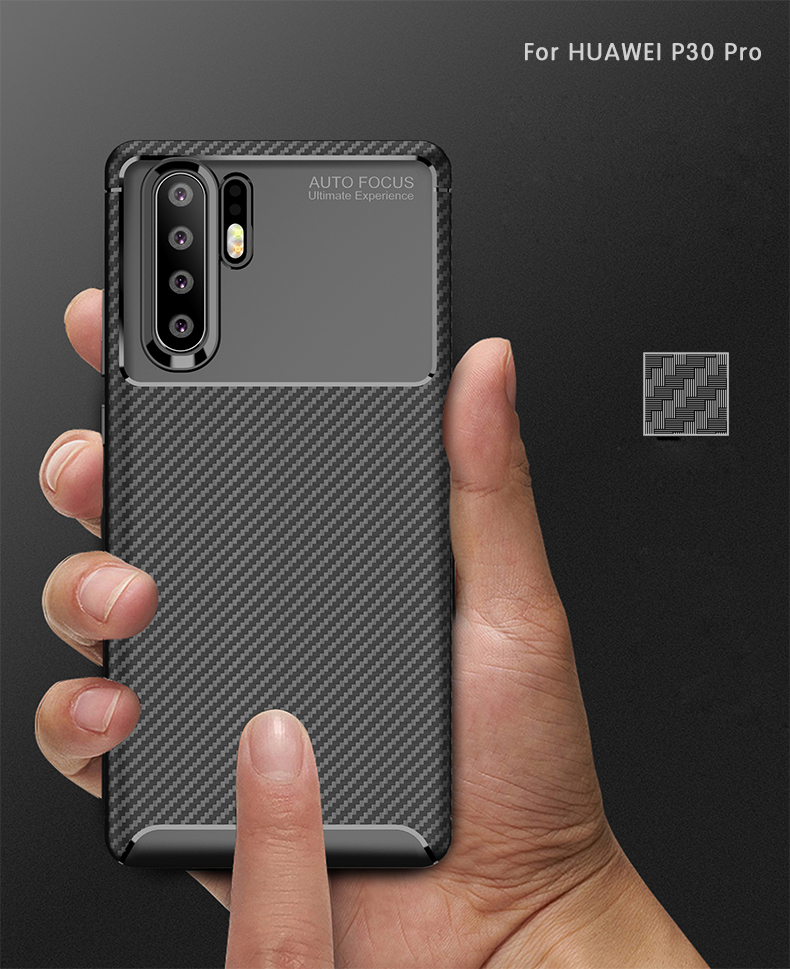 Case Huawei P30 Pro / Pre-Order * เคสคาร์บอนไฟเบอร์ TPU อ่อนนุ่มยืดหยุ่นและทนทาน *