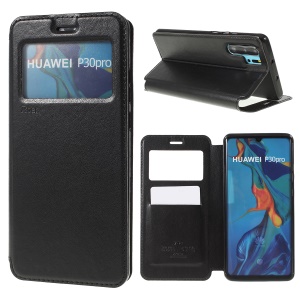 Case Huawei P30 Pro / Pre-Order * เคสช่องใส่การ์ดหน้าต่างการพลิกดูหนัง ROAR อัตโนมัติดูดซับ *