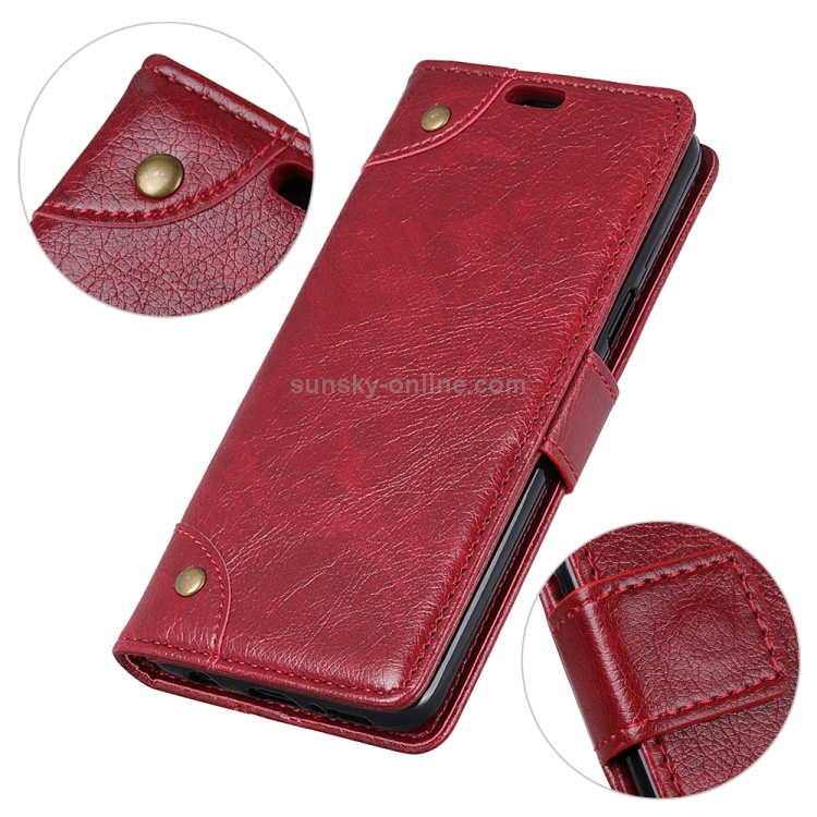 Case OPPO R17 Pro / Pre-Order * ทองแดง Buckle Nappa Texture ซองหนังใส่ในแนวนอนพร้อมที่วางและช่องเสียบการ์ดและกระเป๋าสตางค์ *