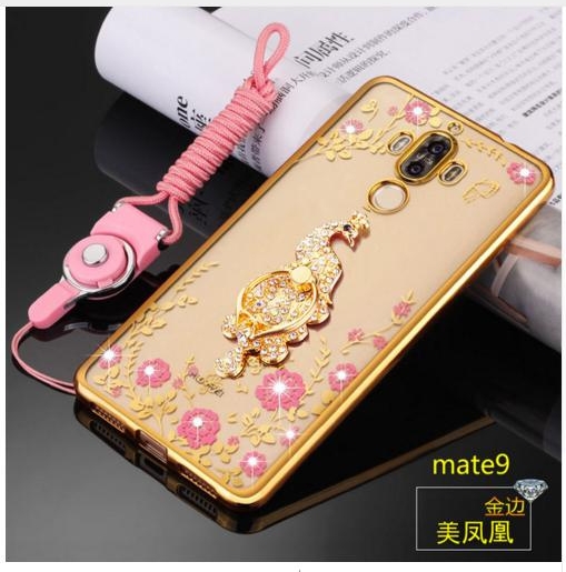 Case Huawei Mate 9 / Pre-order * เคสหรูหราเทคนิคการชุบทอง TPU ซิลิโคนอ่อนนุ่ม + แหวน+ เชือก *