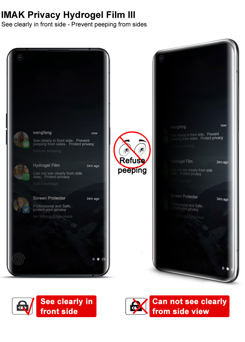 กันรอย OPPO Find X3 / X3 Pro # Pre-Order * IMAK Soft Screen Protector Anti-peep Hydrogel Film III ป้องกันการแอบมอง ด้านข้าง *