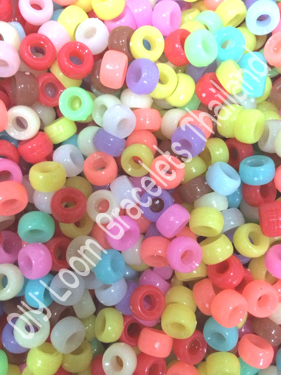 Beadsตกแต่งกำไลยาง Loom band สีพาสเทล(PB)