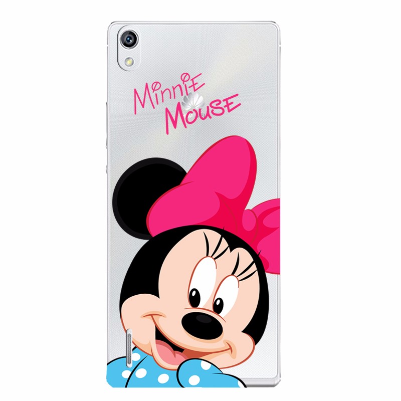 Case Huawei P7 / Pre-order * เคสซอฟท์ TPU ใส มิกกี้ มินนี่ หมีพูห์ ลายดอกไม้สวยๆ *
