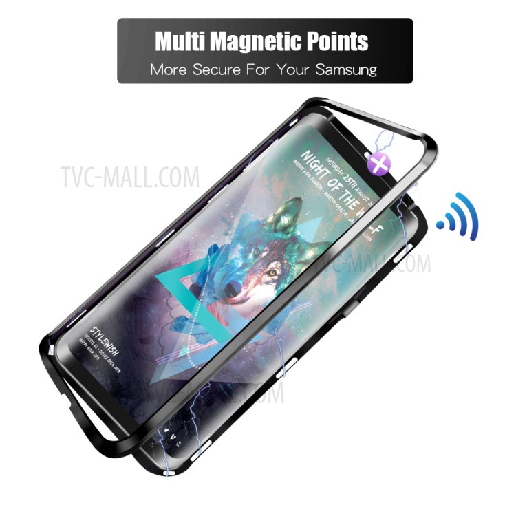 Case Samsung Galaxy S9 Plus # Pre-Order * ปกกรอบโลหะ + 9 H 2.5D กระจกนิรภัยปกหลัง [หลายจุดแม่เหล็ก] *