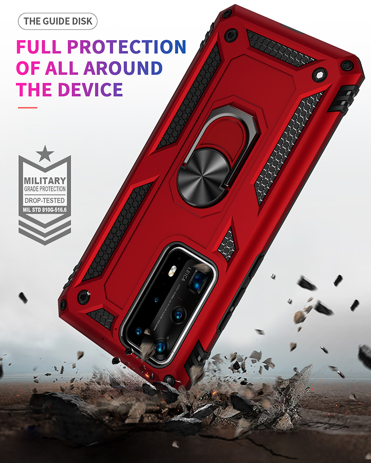 Case Huawei P40 Pro+ / Pre-order * เคส PC + TPU Combo Kickstand Armor Cell Phone Cover สร้างด้วยพลาสติกและวัสดุ TPU ป้องกันสองชั้น *