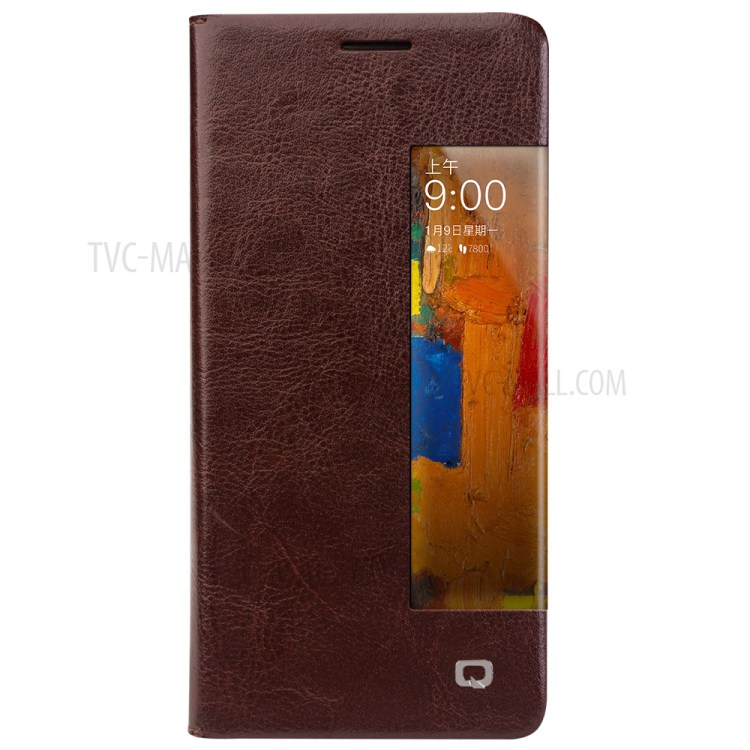 Case Huawei Mate 9 Pro / Pre-order * QIALINO สมาร์ท หน้าต่างดูหนังวัวแท้ เยอรมนีนำเข้า *