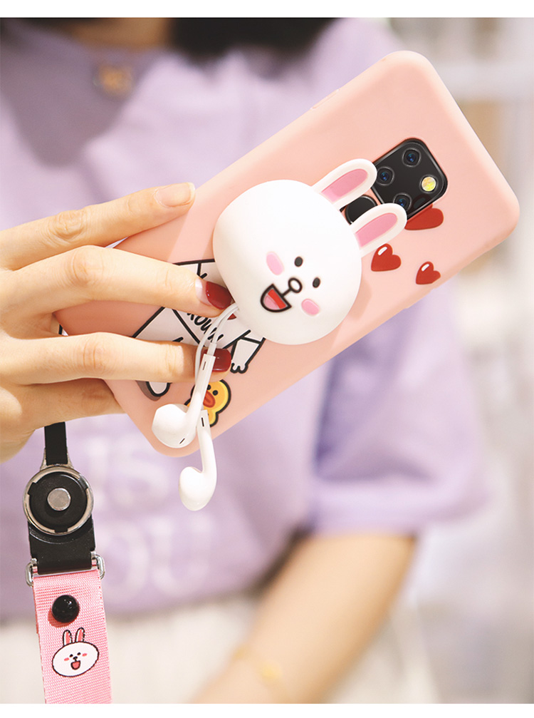 Case Huawei Mate 20 X / Pre-order * เคสซิลิโคนอ่อนนุ่ม tpu 3D ตุ๊กตาการ์ตูนน่ารัก ๆ พร้อมสาย + กระเป๋าหูฟัง *