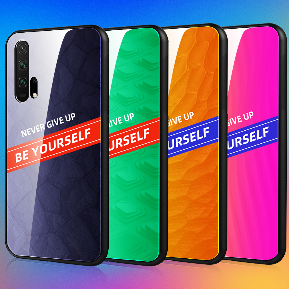 Case Huawei Nova 5T / Pre-order * เคสแบบกระจกนิรภัย PC TPU กระจกหลังมีความแข็ง 9H ป้องกันรอยขีดข่วนและทนต่อการสึกหรอ *