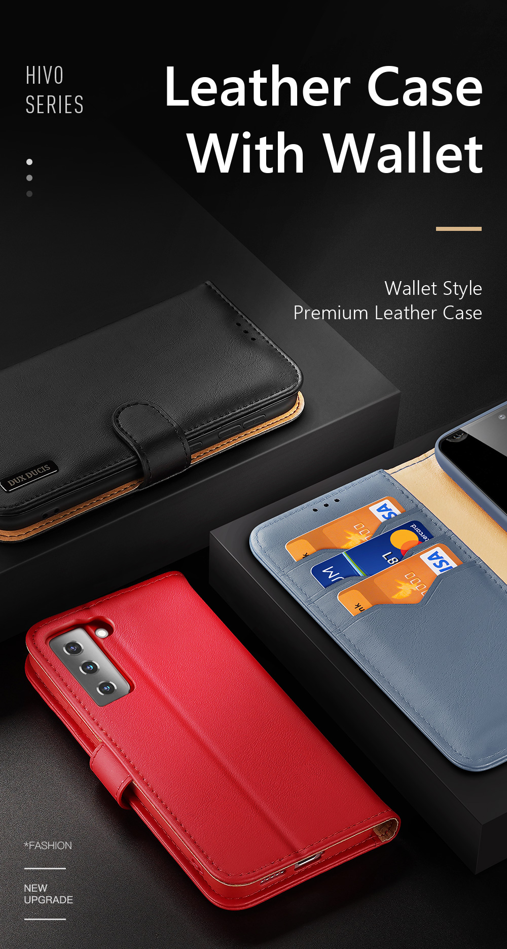 Case Samsung Galaxy S21 5G / Pre-Order * DUX DUCIS Hivo ฝาครอบโทรศัพท์หนังแท้ฝาพับ *