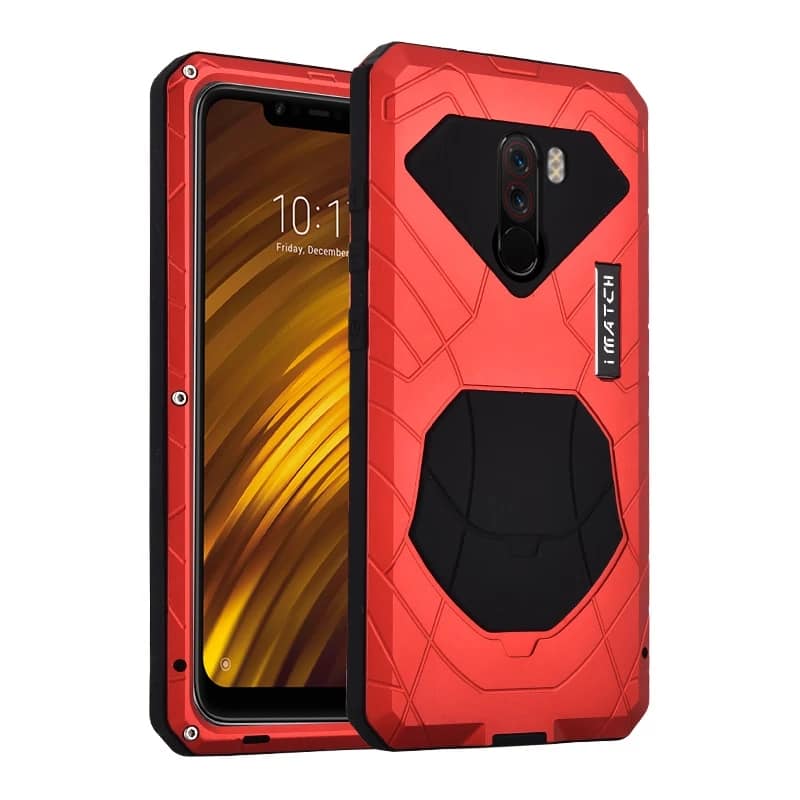Case Xiaomi Pocophone F1 / พรีออเดอร์ * เคสแข็งโทรศัพท์อลูมิเนียมโลหะกันน้ำกระจกป้องกันหน้าจอปกคุ้มครองซิลิคอน *