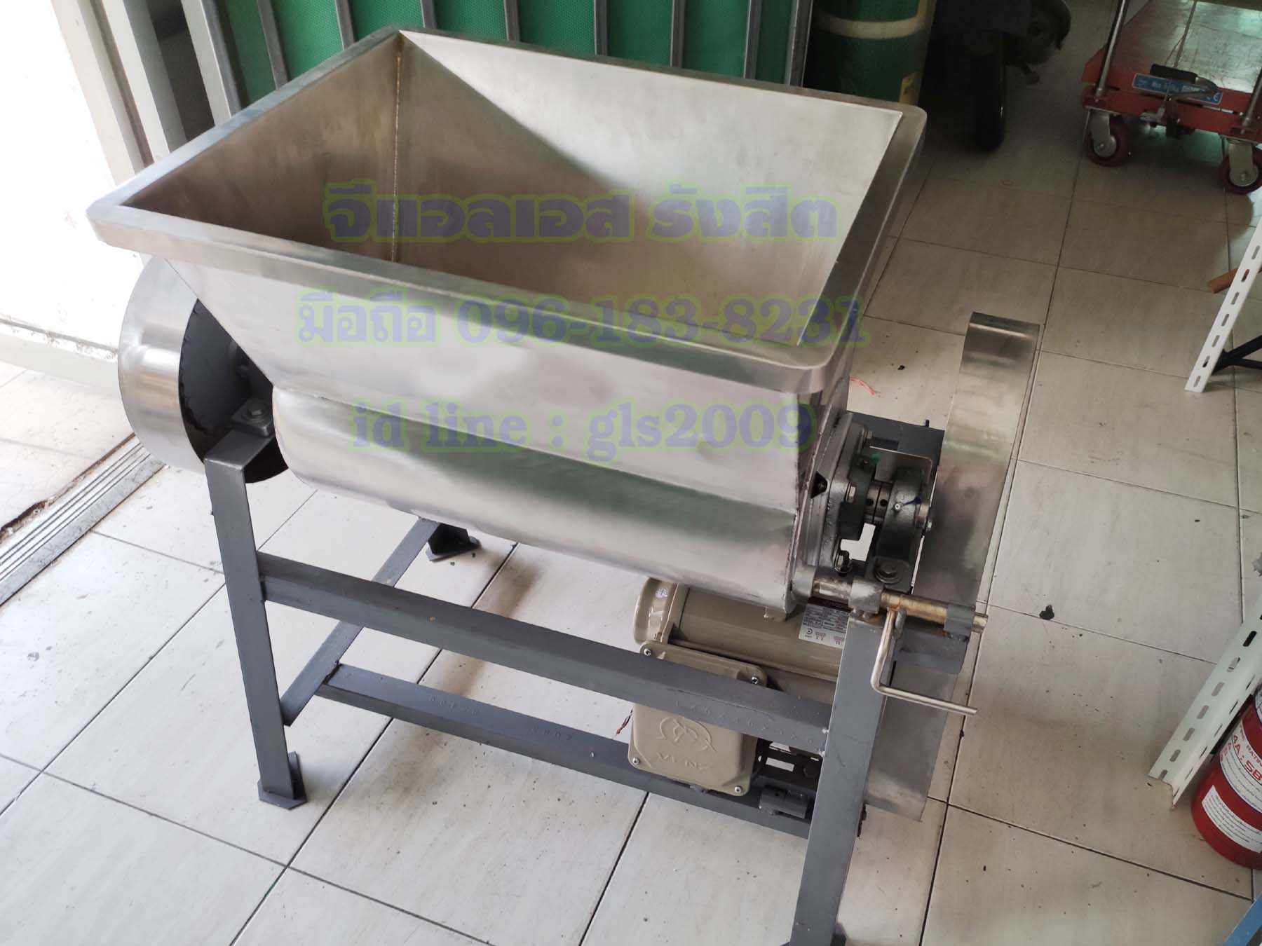 เครื่องนวดแป้งขนมจีนถังสแตนเลสอ๊าคก้อนแขนสแตนเลส