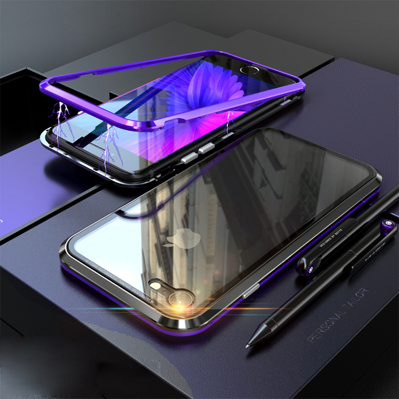 Case iPhone SE (2020) / Pre-Order * เคสโครงโลหะแม่เหล็กไฟฟ้าที่น่าสนใจ + กระจกนิรภัยด้านหลังปก *