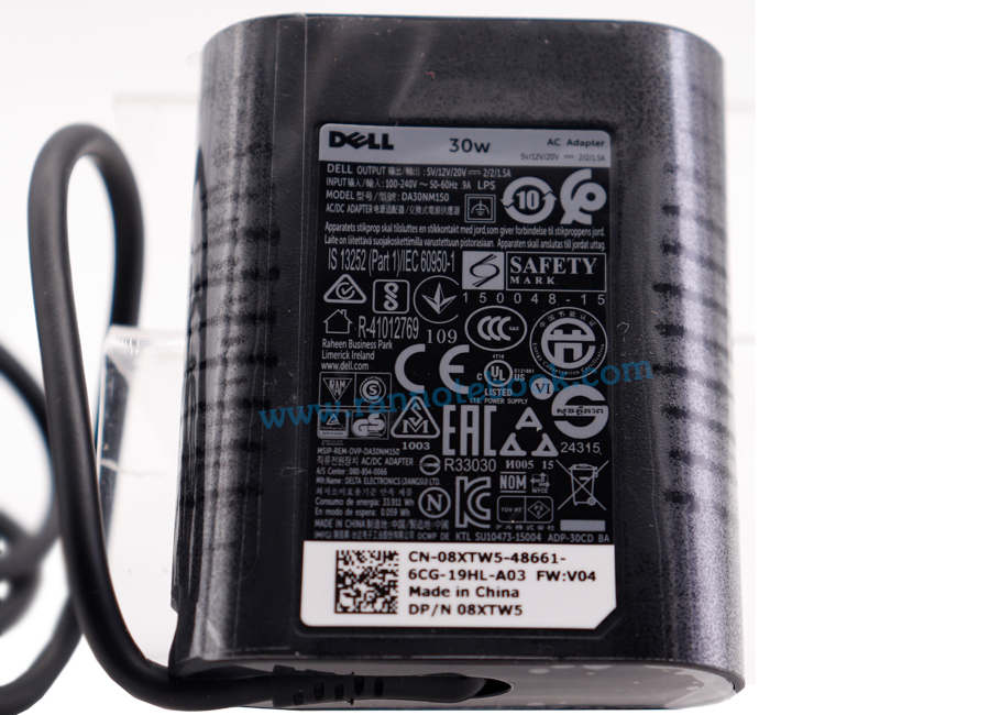 Adapter Dell Latitude 7275 แท้ 30W Type C ราคา พิเศษ สายชาร์จ Dell 7275 30W USB C สายชาร์ท แท้ ตรงรุ่น ประกันศูนย์ Dell Thailand