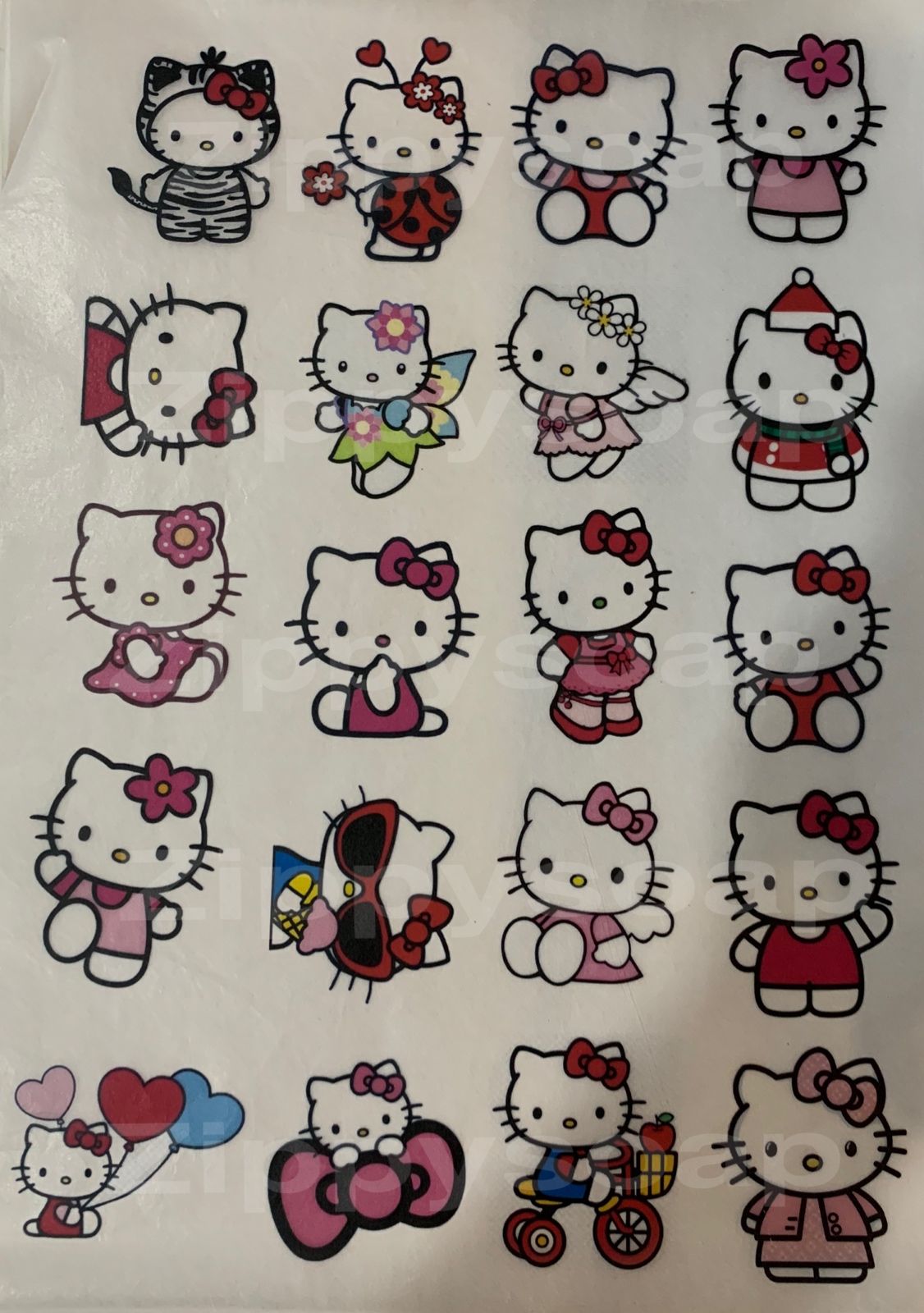 กระดาษเดคูพาจ ลายkitty 1 แผ่น