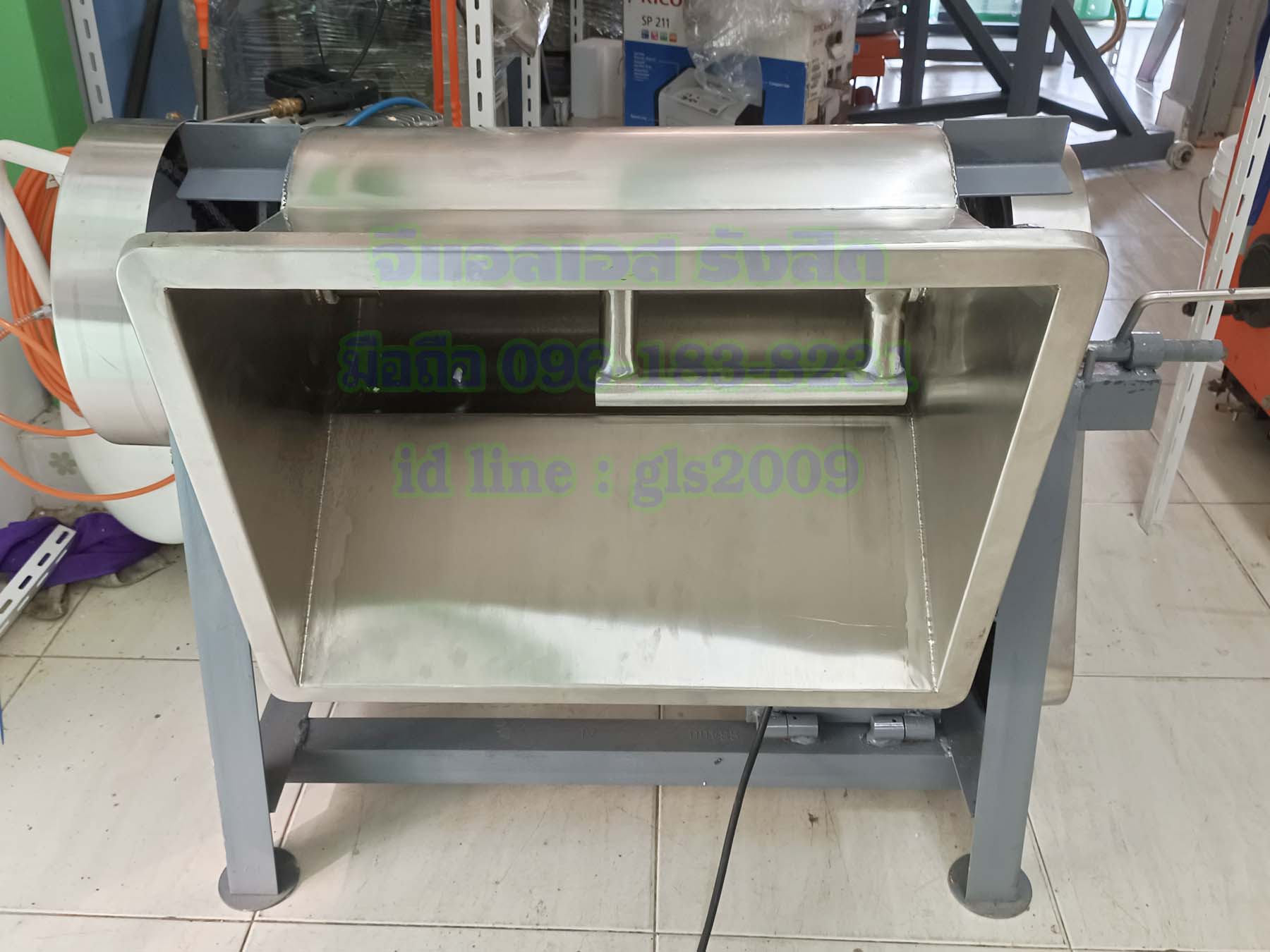 เครื่องนวดแป้งขนมจีนถังสแตนเลสอ๊าคก้อนแขนสแตนเลส