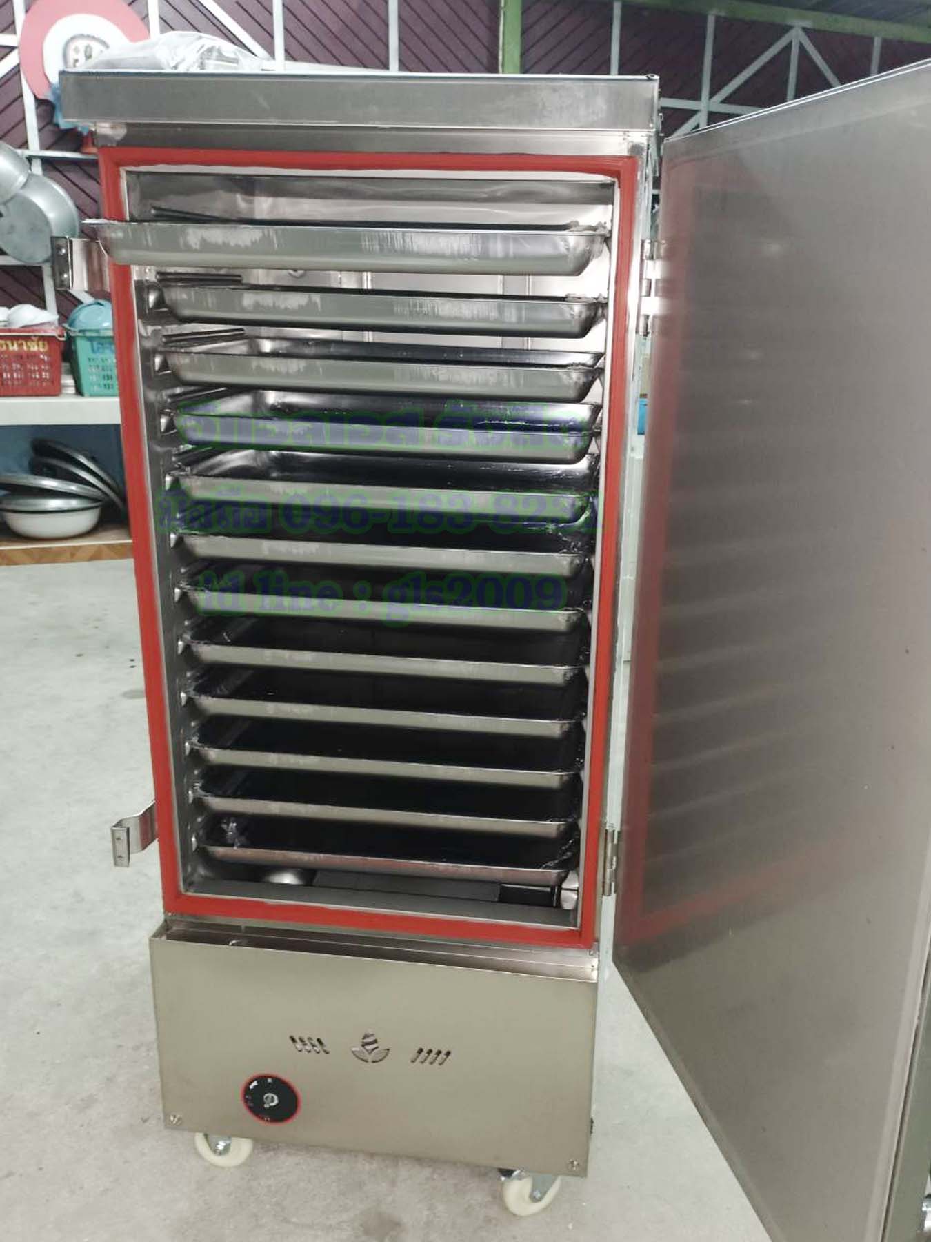 ตู้หุงข้าวไอน้ำ12ถาดใช้แก๊ส