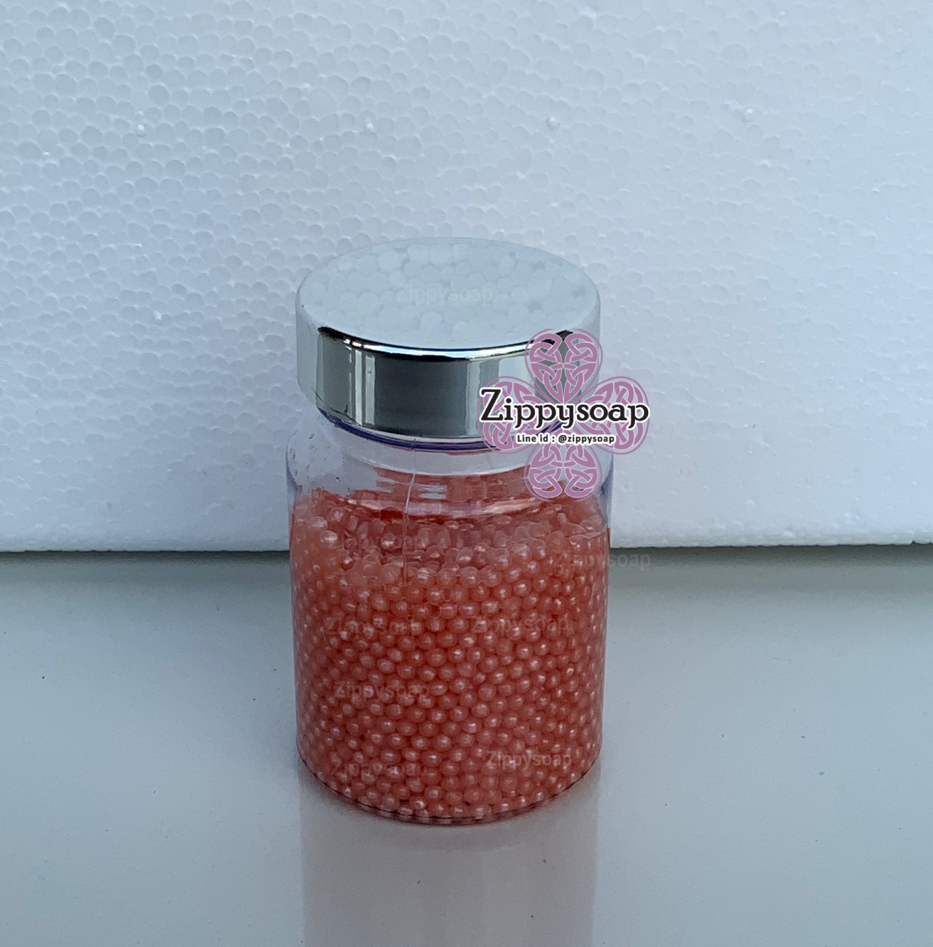 เม็ดบีดส์สีพีชขนาด50g 007215