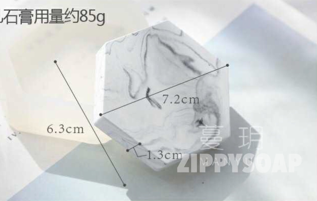 แม่พิมพ์ซิลิโคน หกเหลี่ยม 6.3*7.3*1.3cm 55-60g