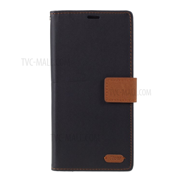 Case Samsung Galaxy Note 10 Lite / Pre-Order * ROAR Twill Grain Flip ทนทานปกหนัง PU + soft TPU กรณีภายใน สิ่งทอลายทแยงสไตล์พื้นผิว *