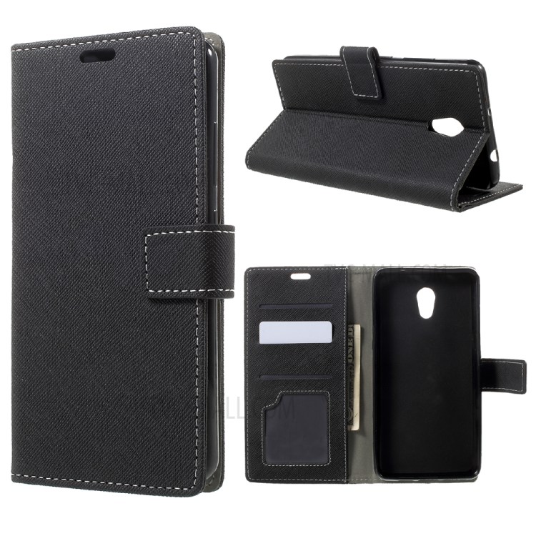 Case Lenovo Vibe P2 / Pre-order * กระเป๋าสตางค์ขาตั้ง Cross Texture ปกหนัง Folio *