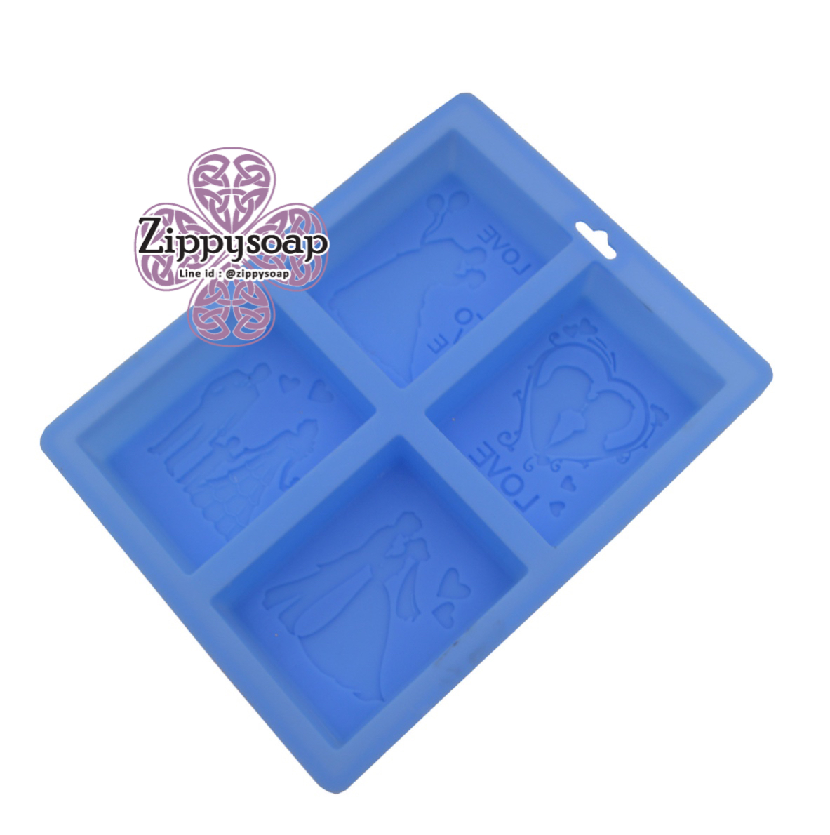 แม่พิมพ์ซิลิโคน สี่เหลี่ยมคู่รัก 6*8*2.5 cm 140 g006512