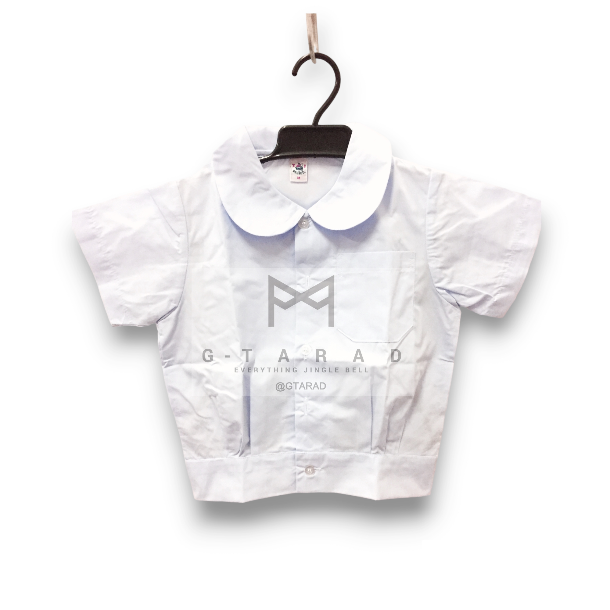 เสื้อนักเรียนตราเรือใบอนุบาลหญิง คอบัว เอวจั๊ม