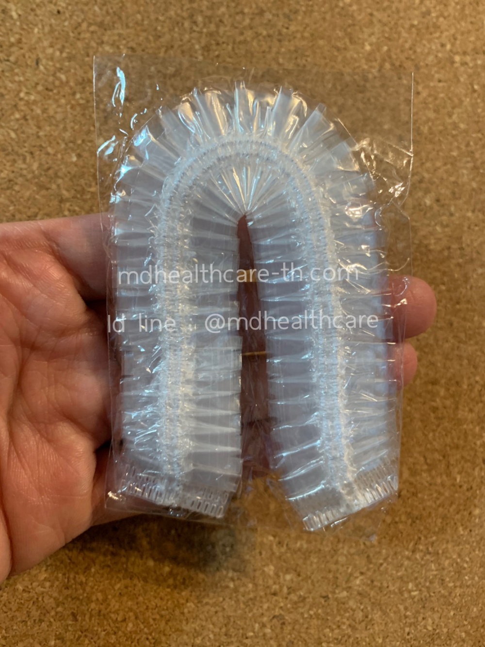 หมวกคลุมผมพลาสติก หมวกอาบน้ำใช้แล้วทิ้ง ขนาดใหญ่ XL (100ชิ้น/ห่อ) ห่อพลาสติกทุกชิ้น