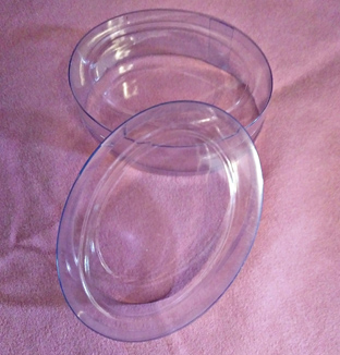 กล่องใส่สบู่วงรีพลาสติก 6*8*2.6*cm. 100ชิ้น 80-85 g 004128