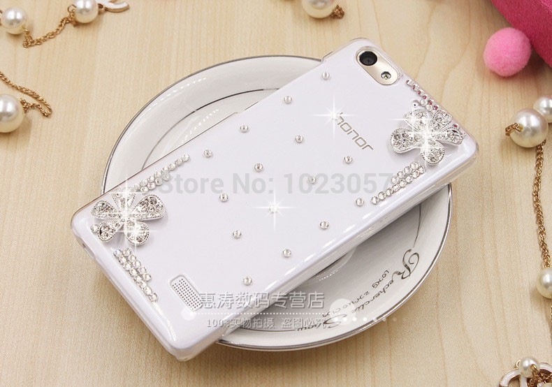 Case Huawei G-Play Mini / Pre-order * ตกแต่งด้วย Rhinestone และส่องแสง Camellia, ประกายและดีลักซ์ *