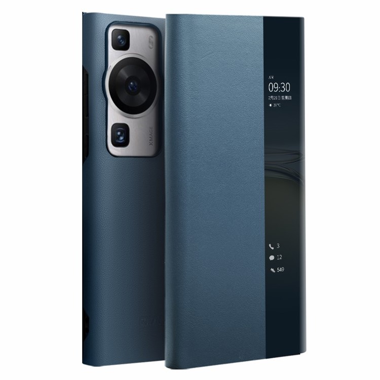 Case Huawei P60 / P60 Pro # Pre-Order * QIALINO หนังวัวแท้เคสสมาร์ท Sleep Wake-up View ฝาครอบโทรศัพท์หน้าต่าง *