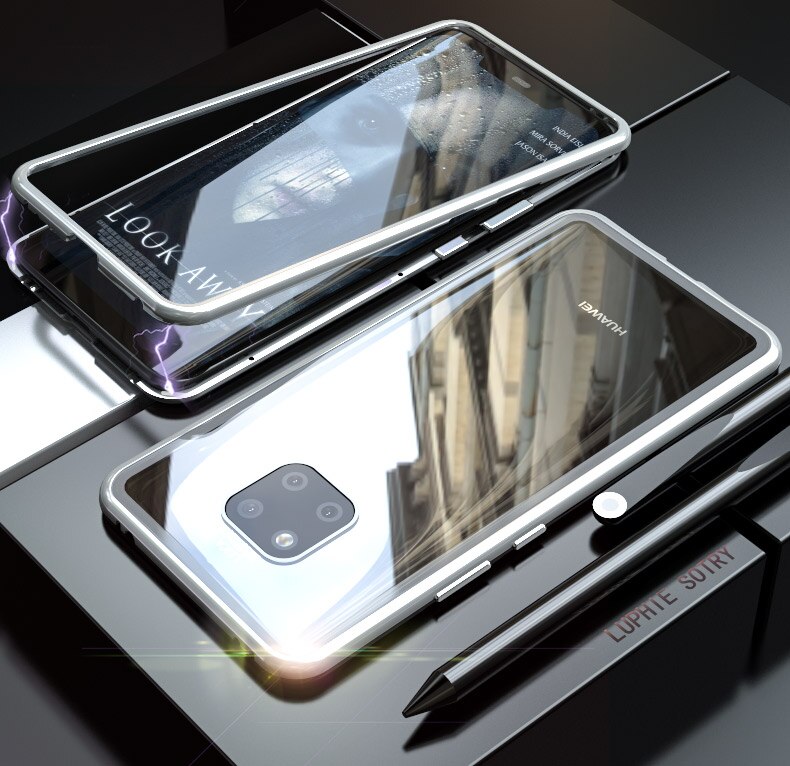 Case Huawei Mate 20 X / Pre-order * เคสกรอบโลหะแม่เหล็ก + ปกหลังกระจกนิรภัย ถอดออกได้ *