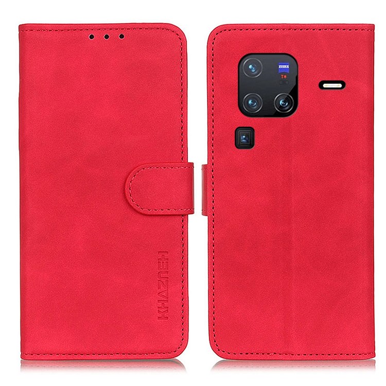 Case Vivo X80 Pro # Pre-orde * KHAZNEH เคสหนัง PU สไตล์วินเทจให้ความรู้สึกถึงมือที่ละเอียดอ่อนและรูปลักษณ์ที่หรูหรา *