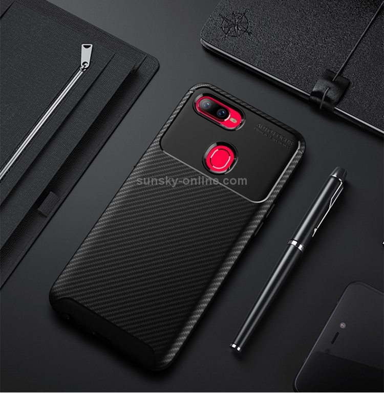 Case OPPO F9 / Pre-Order * เคสคาร์บอนไฟเบอร์พื้นผิวกันกระแทก TPU *